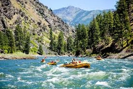 Intermediate rafting trip through moderate rapids
